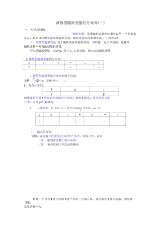超几何分布列(高二)