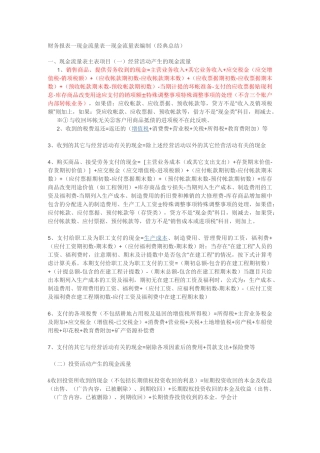 现金流量表的编制口诀(Word)