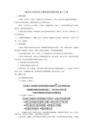 现浇墙体钢筋绑扎施工方案