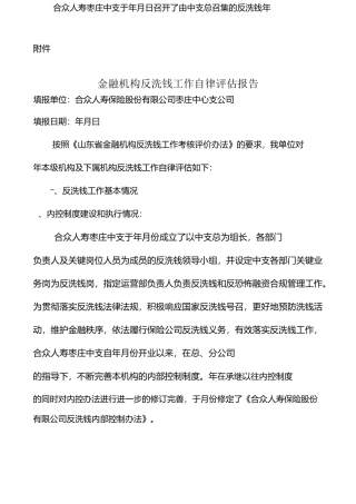 反洗钱自律评估报告