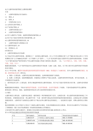 电子元器件的质量等级