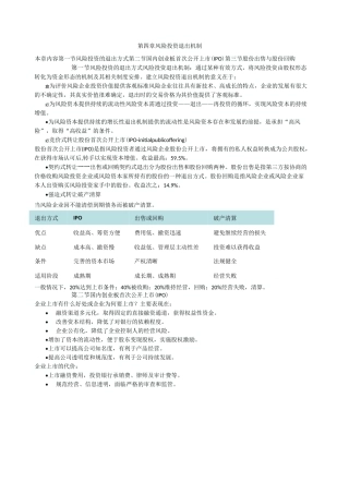风险投资退出机制