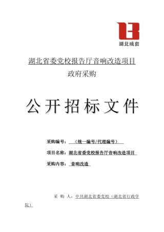 音响改造项目招标文件