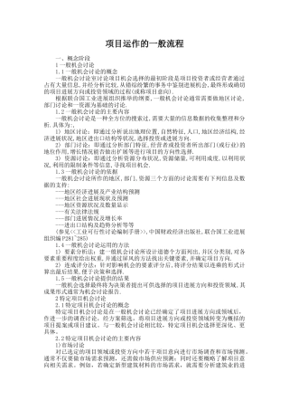 项目运作的一般流程