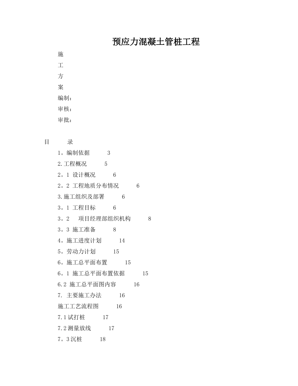 预应力混凝土管桩工程施工方案_第1页