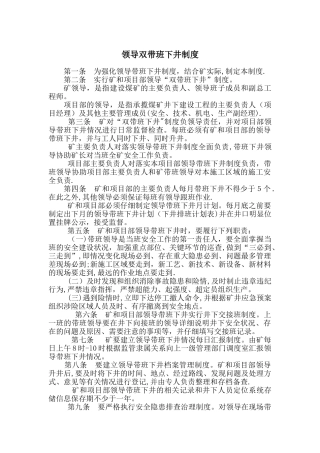 领导双带班下井制度1