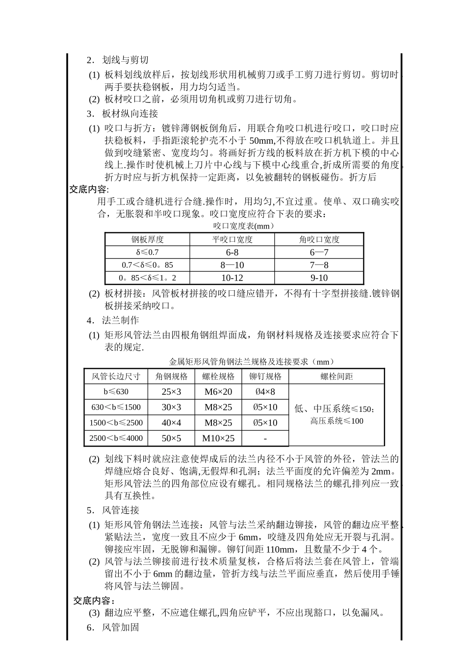 风管制作的相关材料、机具准备、施工工艺及质量要求材料要求_第2页