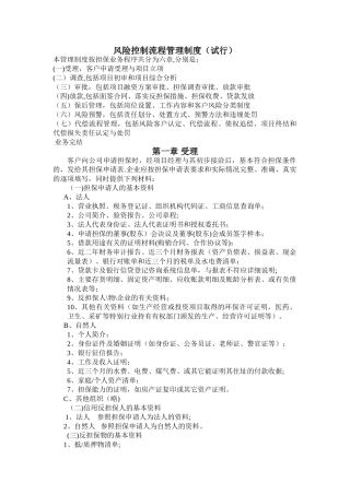 风险控制流程管理制度(已修改)