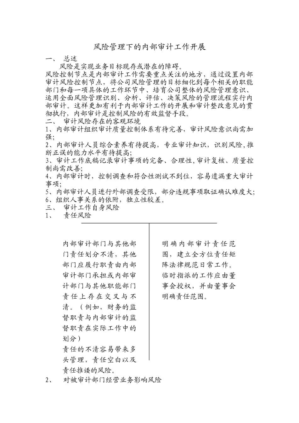 风险管理下的内部审计工作开展_第1页
