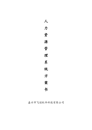 飞创人力资源管理方案(DOC)