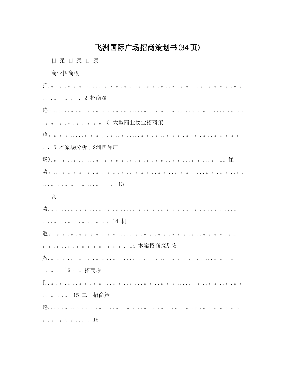 飞洲国际广场招商策划书_第1页
