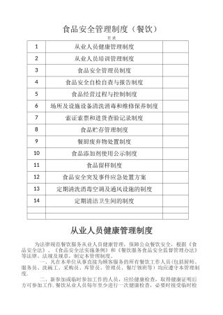 食品安全管理制度(餐饮)