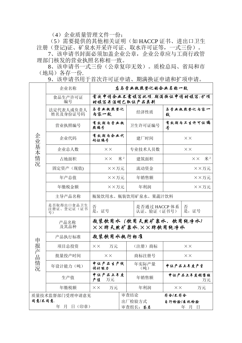 食品生产许可证申请书范本1_第2页