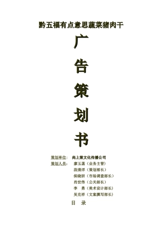 食品类-广告策划书