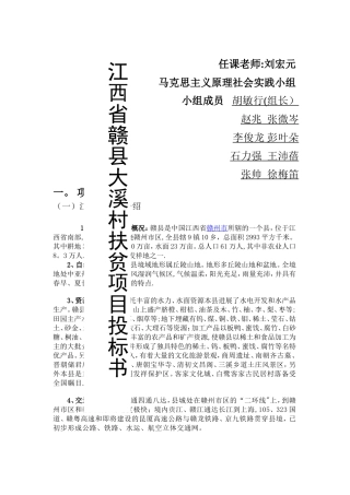马哲投标书—赣县大溪村扶贫项目