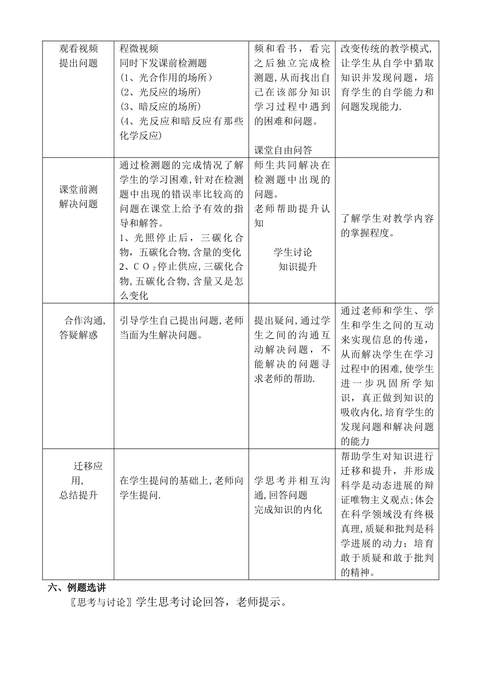 高业军-光合作用的过程教学设计_第2页