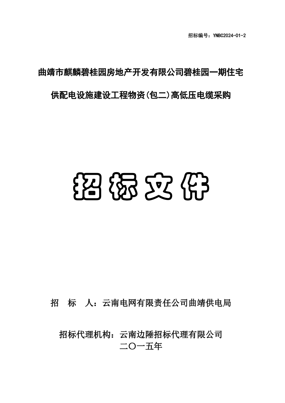 高低压电缆采购招标文件_第1页