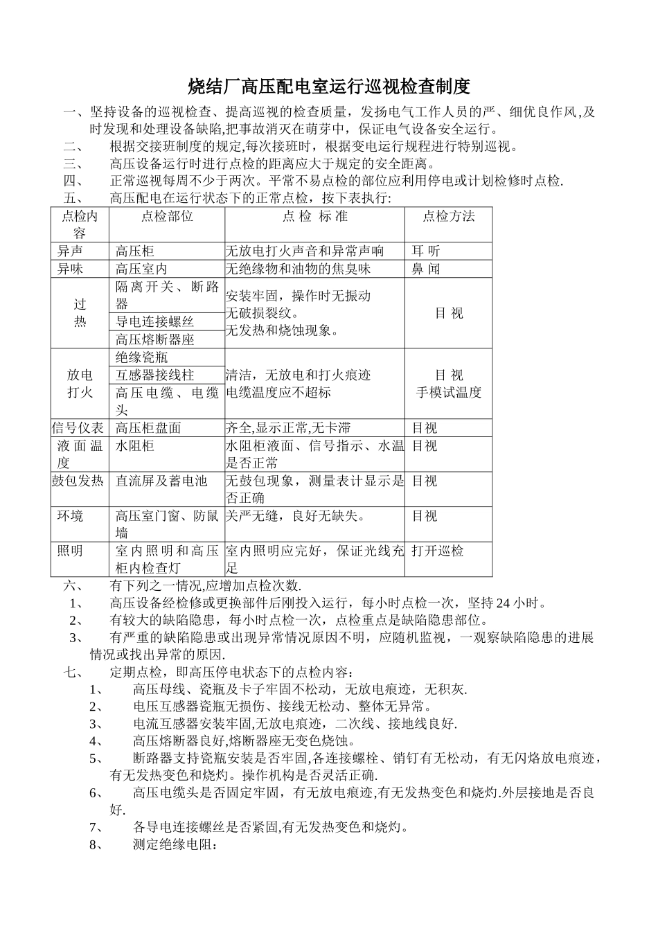 高压配电室运行巡视检查制度4块_第1页