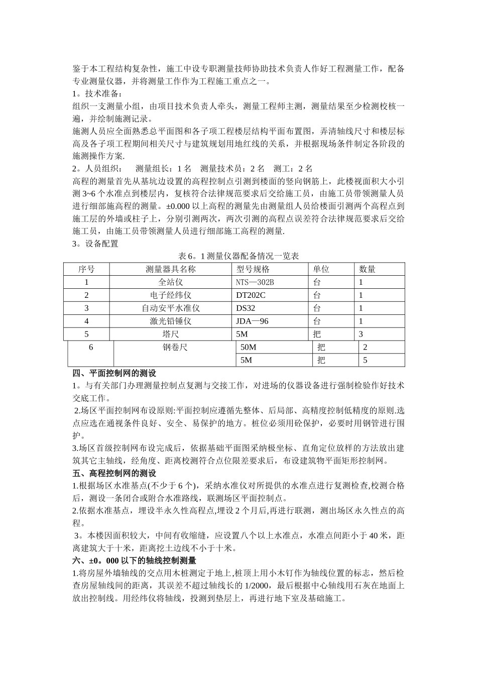 高层建筑定位放线测量方案_第3页