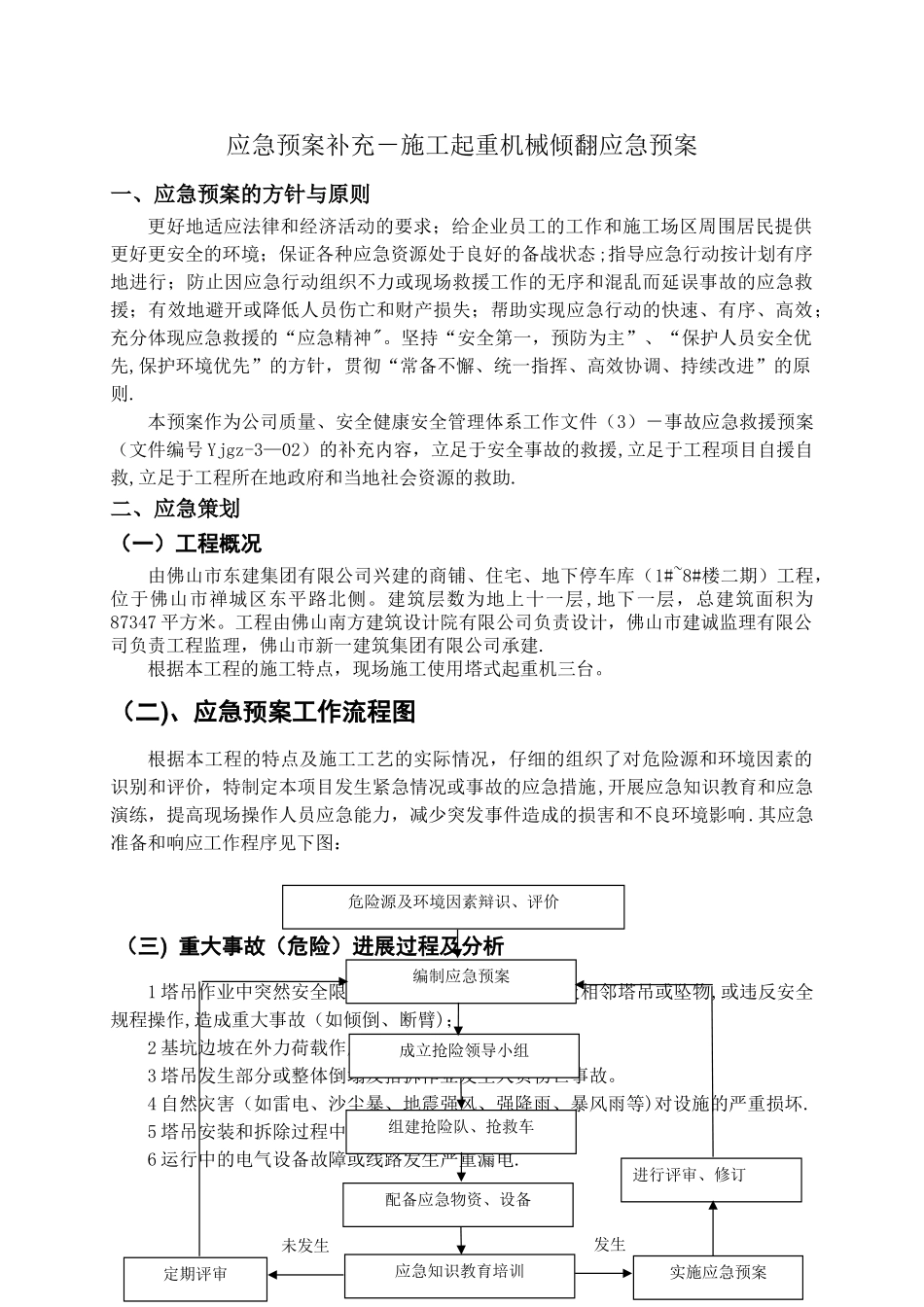 高层施工塔吊倾翻应急预案1_第1页