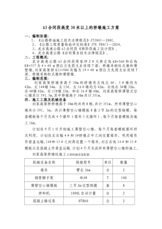 高度30米以上的桥墩施工方案-secret