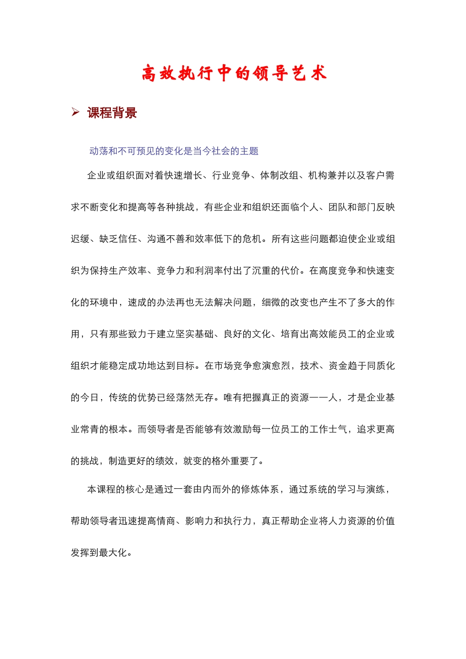 高效执行中的领导艺术_第1页