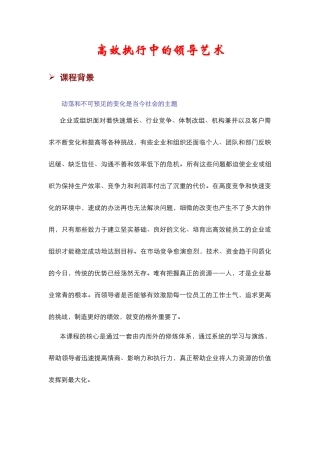 高效执行中的领导艺术