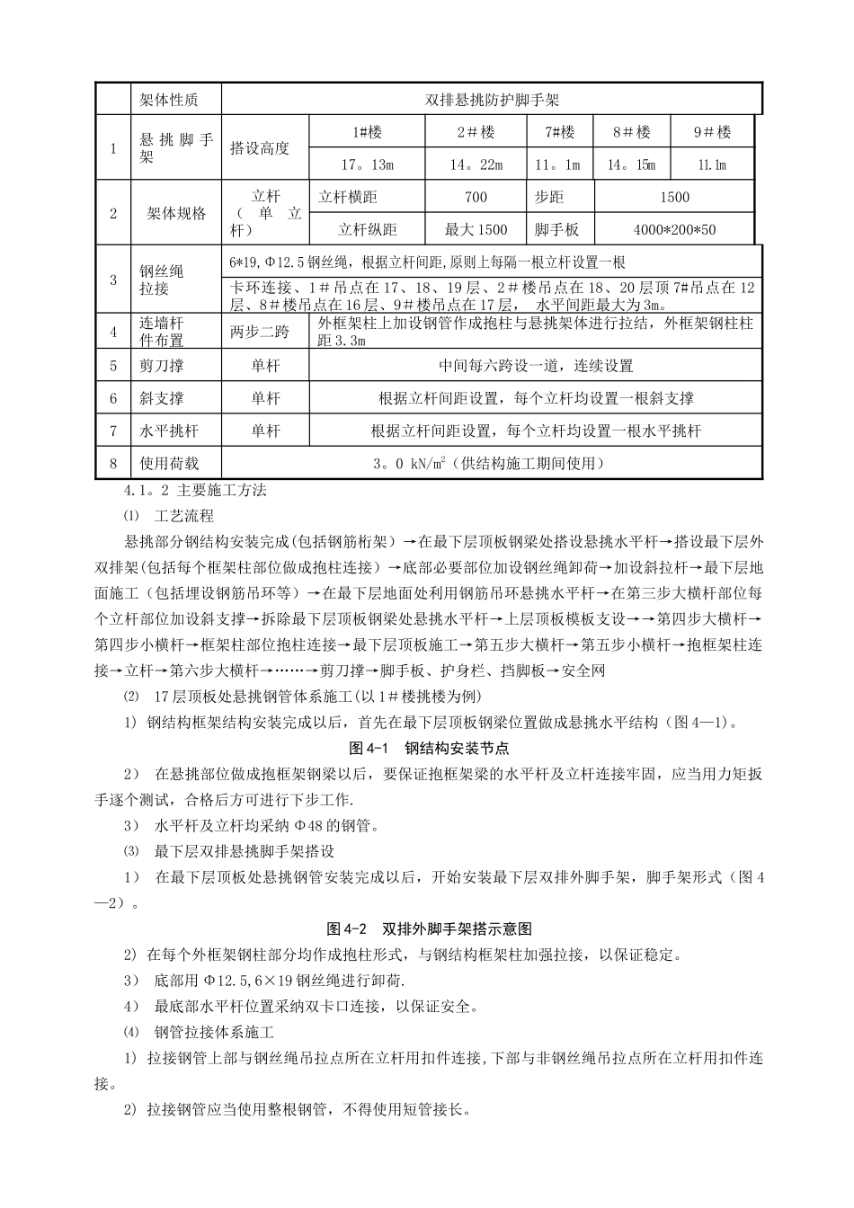 高空大跨度悬挑结构、连廊脚手架施工工法_第3页