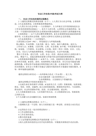 (浓缩整理资料)中级社工师实务综合能力政策法规