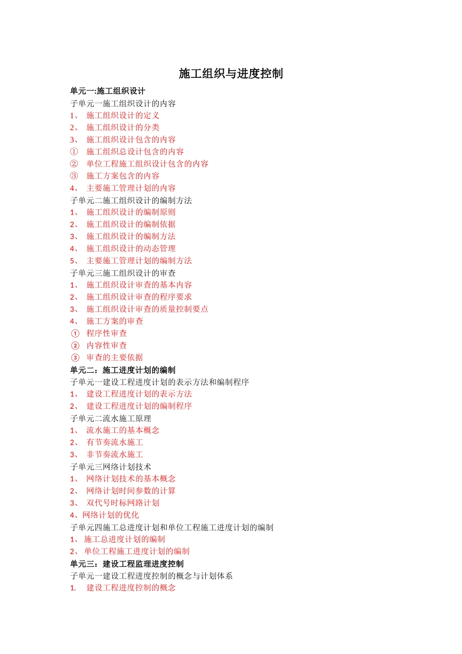 高职院校监理专业课程施工组织与进度控制课程教学大纲_第1页