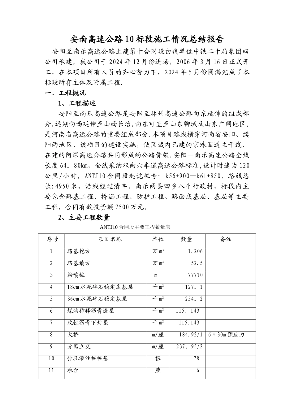 高速公路施工总结报告_第2页