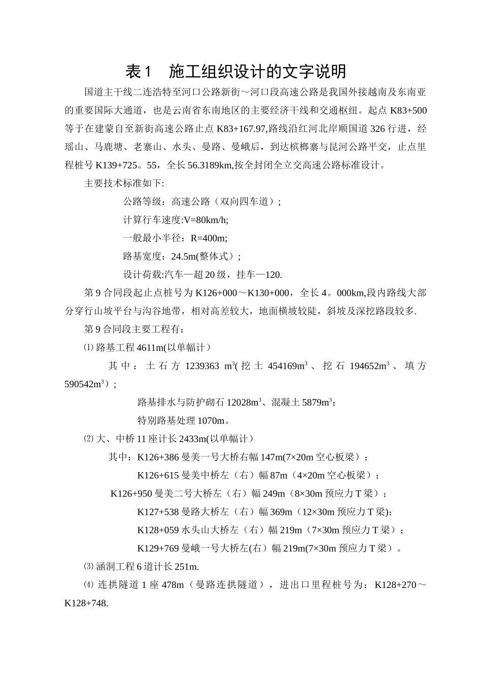 高速公路施工组织设计(含隧道)_第1页