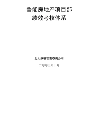 鲁能房地产项目公司绩效考核体系1103