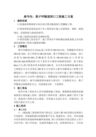 麻号沟梨子坪隧道洞口工程施工方案-2