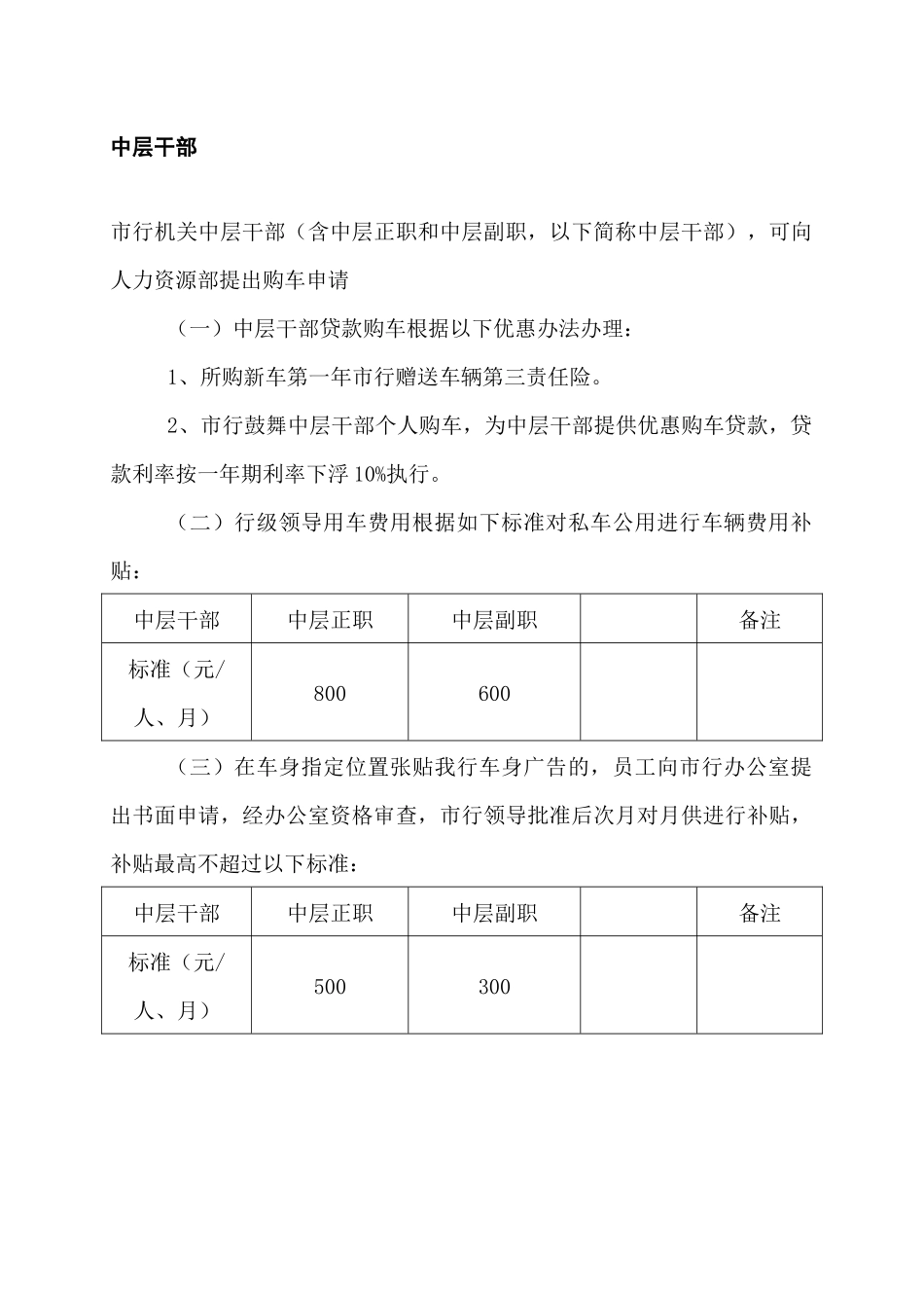 黄石市商业银行车辆改革管理办法（草案）_第3页