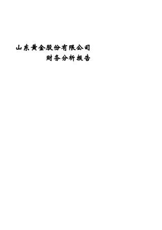 黄金股份有限公司财务分析报告