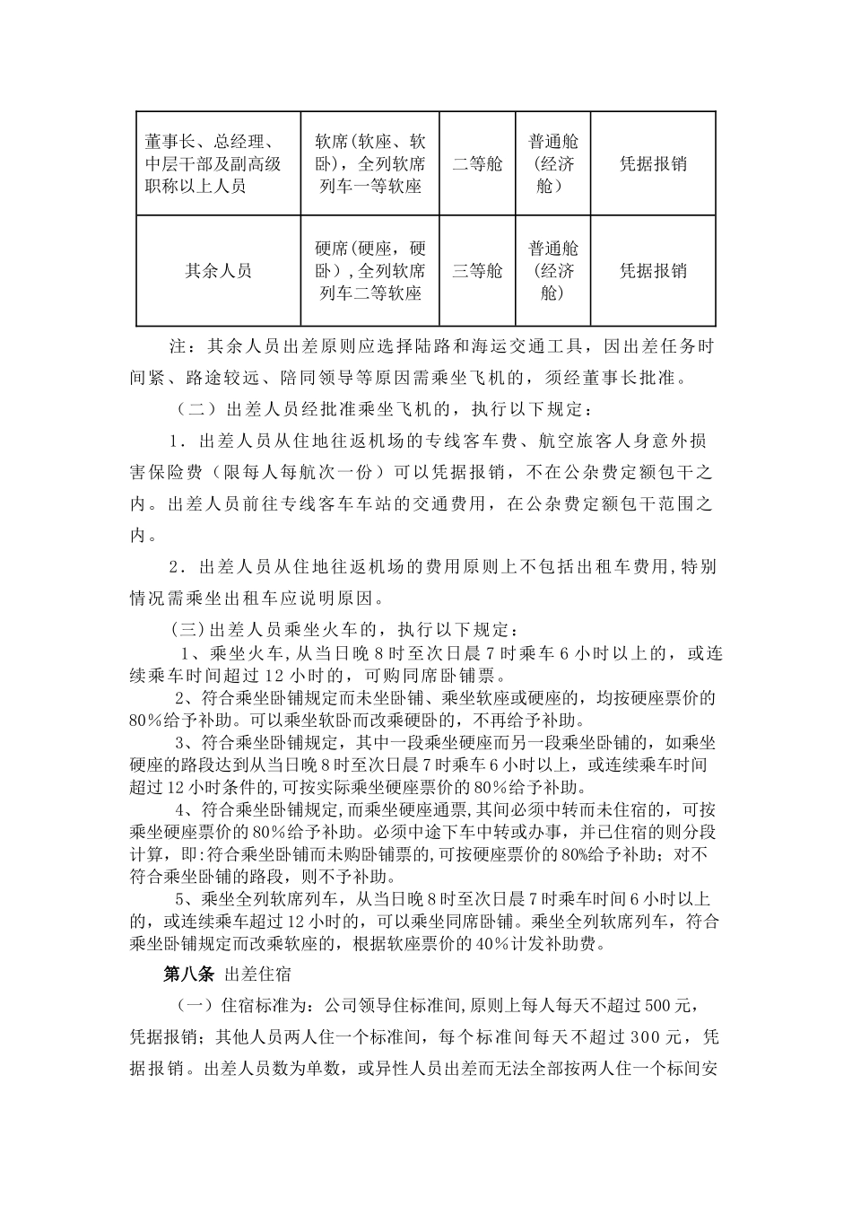 黑龙江XX有限公司差旅费管理办法_第2页
