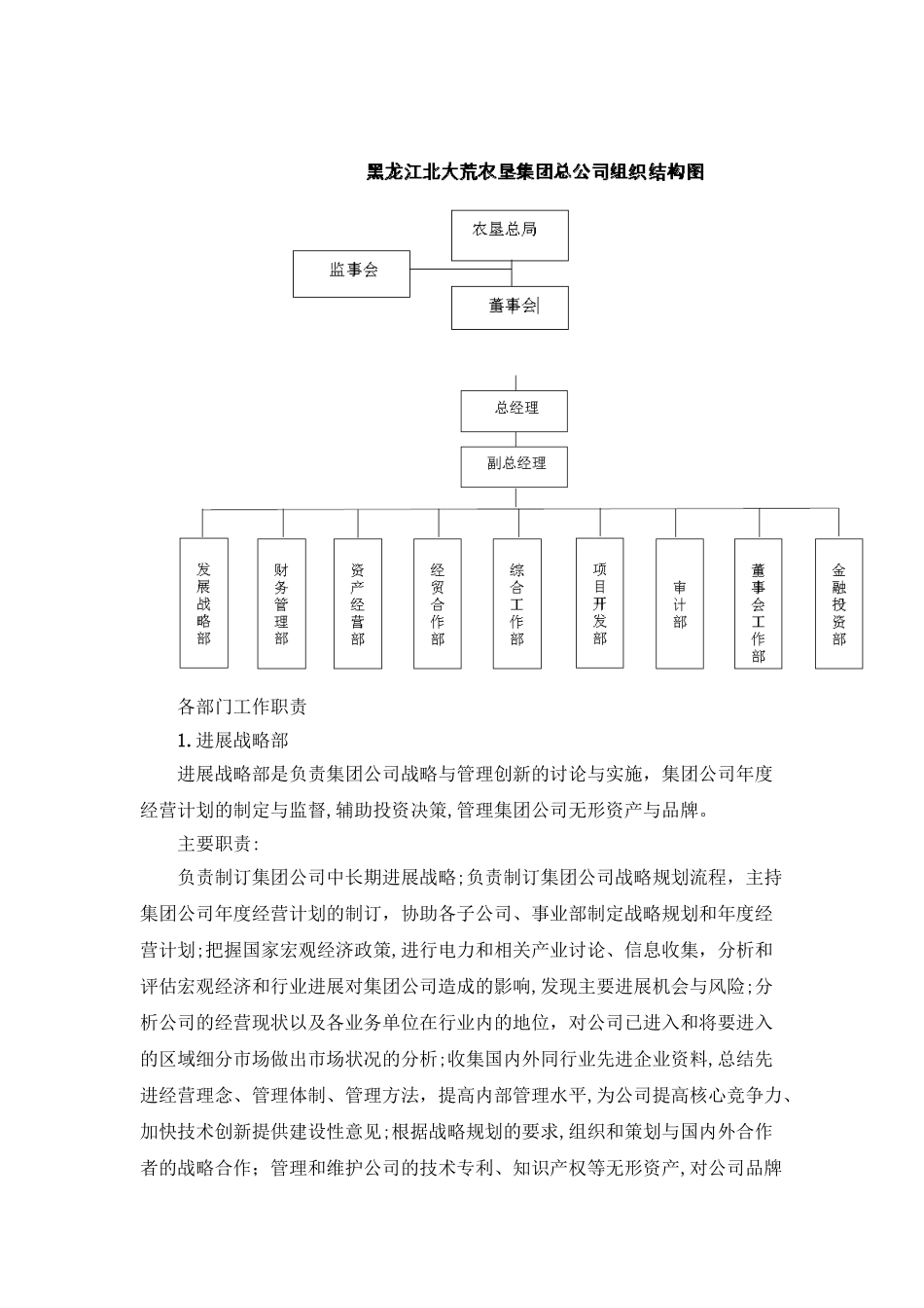 黑龙江北大荒农垦集团总公司组织架构图_第1页