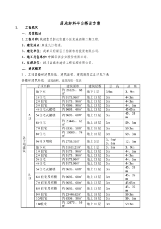 龙池西锦二期工程项目-落地卸料平台搭设施工方案