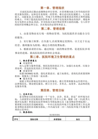 龙陵县第一人民医院物业管理投标书