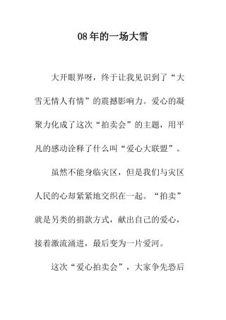 08年的一场大雪