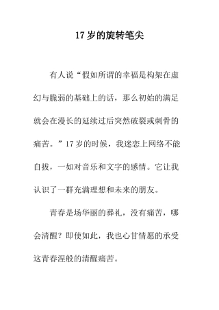 17岁的旋转笔尖