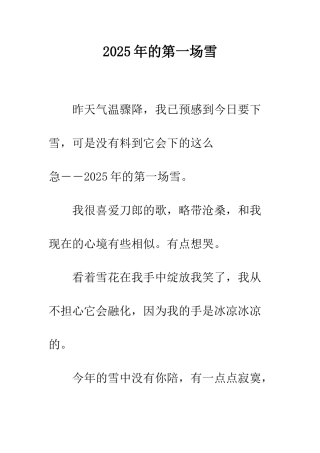 2004年的第一场雪