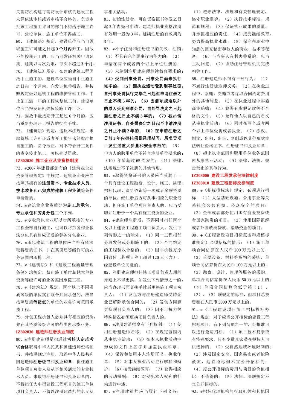 IZ301000 建设工程法规及相关知识要点_第3页