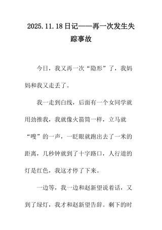 2025.11.18日记——再一次发生失踪事故-1