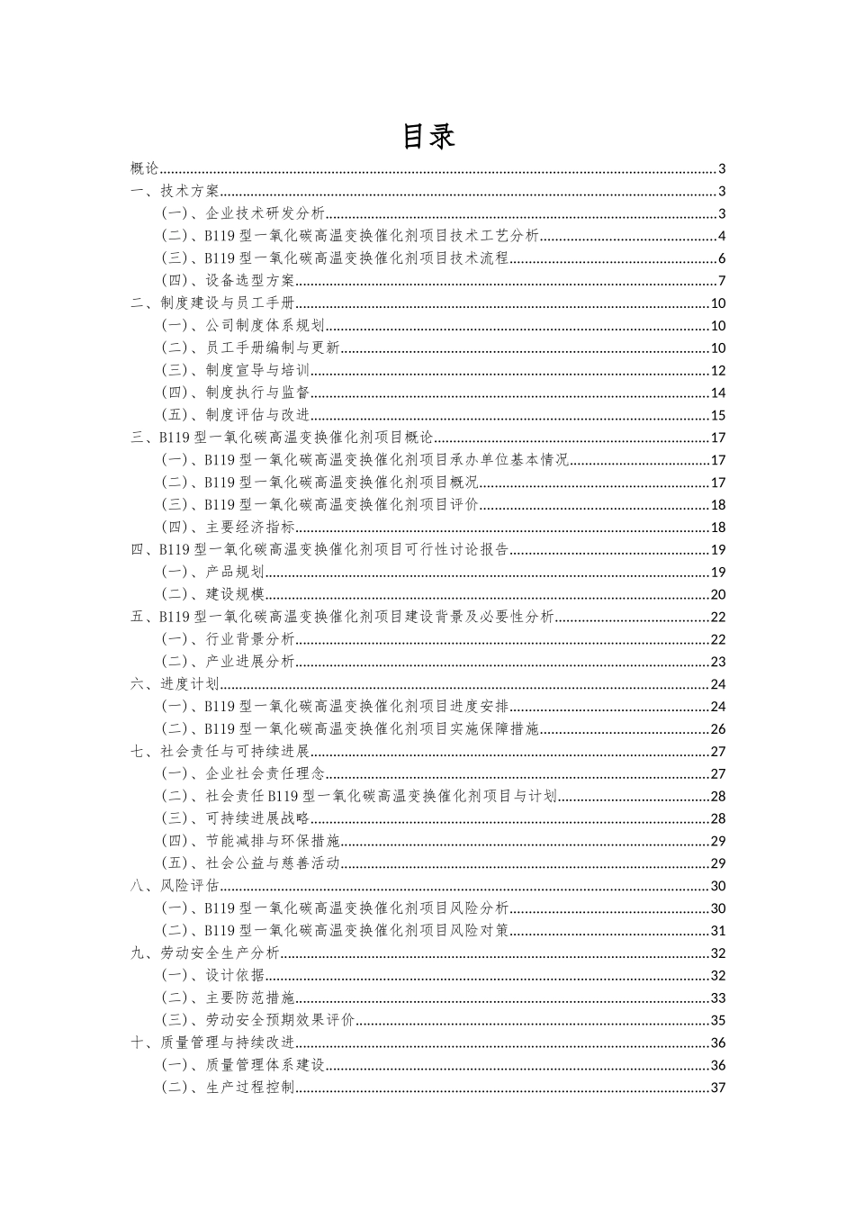 2025年B119型一氧化碳高温变换催化剂项目投资分析及可行性报告_第2页