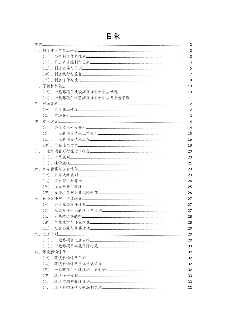 2025年一元醇项目可行性分析报告_第2页