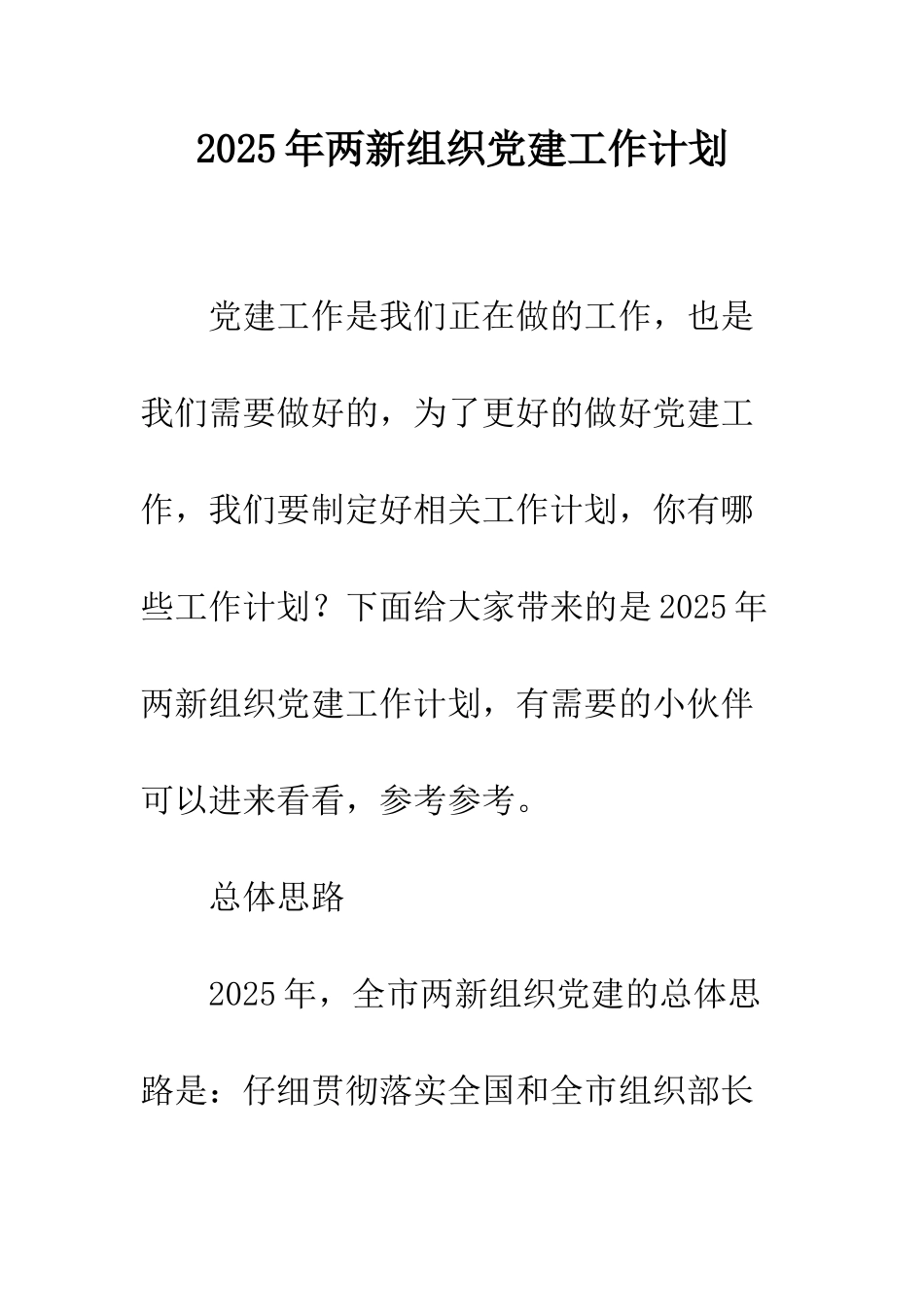 2025年两新组织党建工作计划_第1页