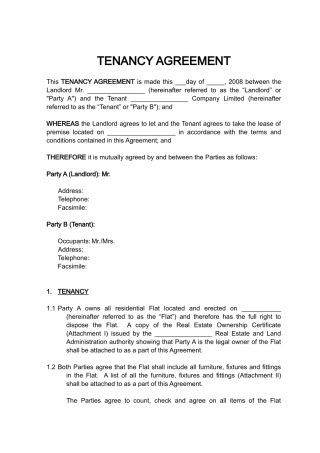 TENANCY AGREEMENT租赁合同(英文版)