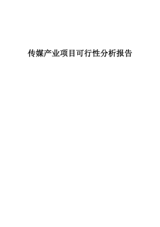 2025年传媒产业项目可行性分析报告
